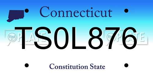 TS0L876 Connecticut License Plate