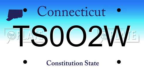 TS0O2W Connecticut License Plate
