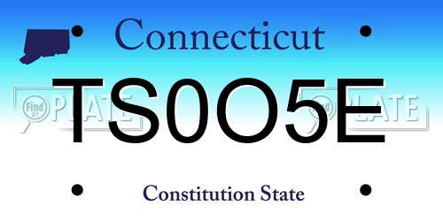 TS0O5E Connecticut License Plate