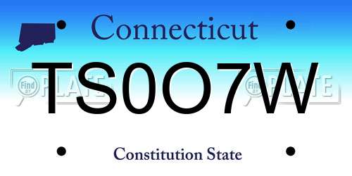 TS0O7W Connecticut License Plate