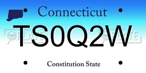 TS0Q2W Connecticut License Plate