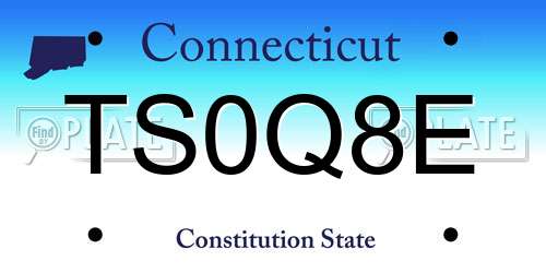 TS0Q8E Connecticut License Plate
