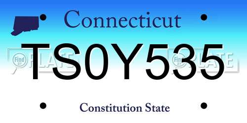 TS0Y535 Connecticut License Plate