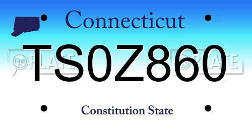 TS0Z860 Connecticut License Plate