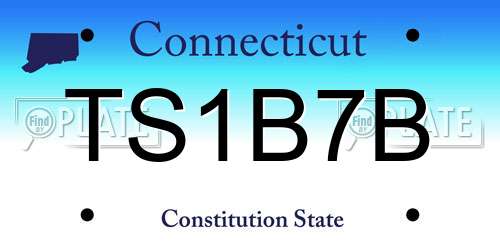 TS1B7B Connecticut License Plate