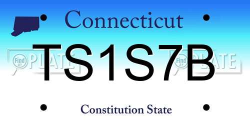TS1S7B Connecticut License Plate