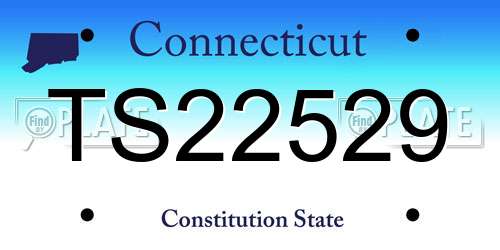 TS22529 Connecticut License Plate