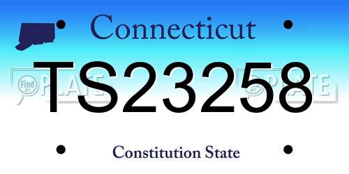 TS23258 Connecticut License Plate