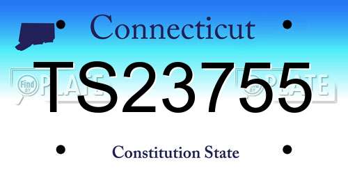 TS23755 Connecticut License Plate