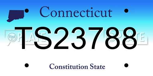 TS23788 Connecticut License Plate