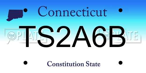 TS2A6B Connecticut License Plate