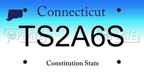 TS2A6S Connecticut License Plate