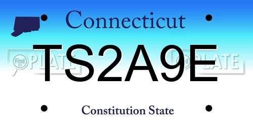 TS2A9E Connecticut License Plate