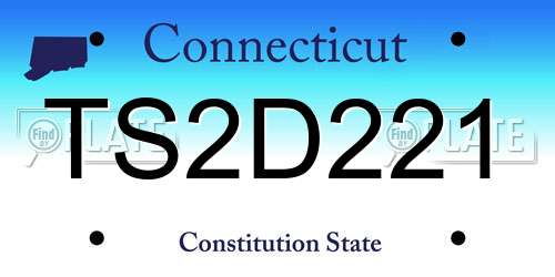 TS2D221 Connecticut License Plate
