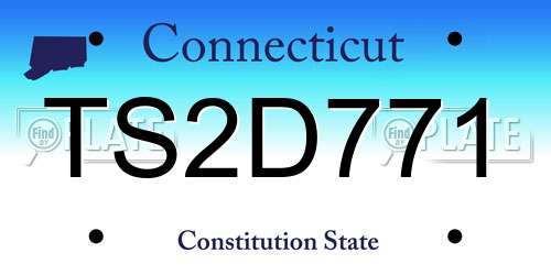 TS2D771 Connecticut License Plate