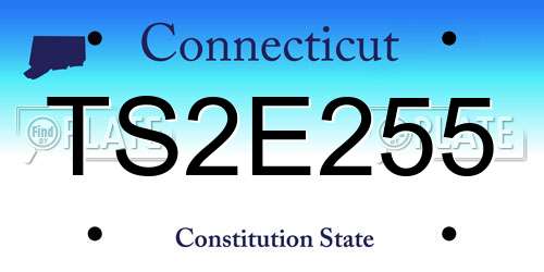 TS2E255 Connecticut License Plate