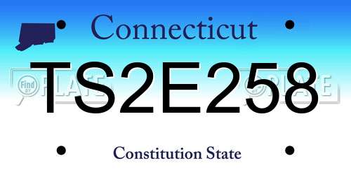 TS2E258 Connecticut License Plate