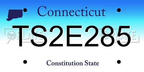 TS2E285 Connecticut License Plate