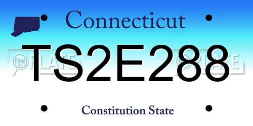 TS2E288 Connecticut License Plate