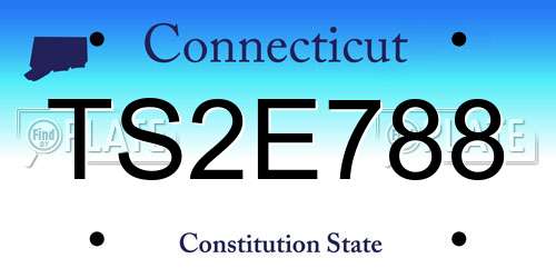 TS2E788 Connecticut License Plate