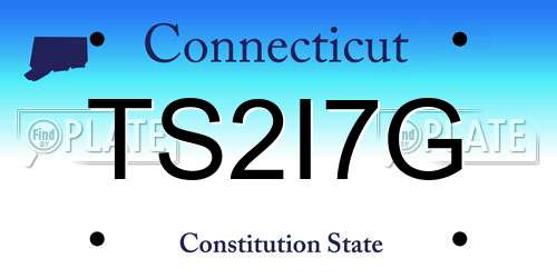TS2I7G Connecticut License Plate