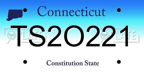 TS2O221 Connecticut License Plate
