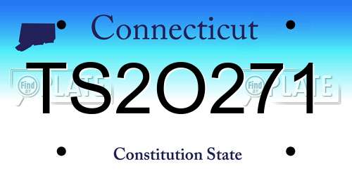 TS2O271 Connecticut License Plate