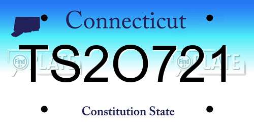 TS2O721 Connecticut License Plate