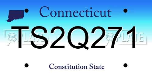 TS2Q271 Connecticut License Plate