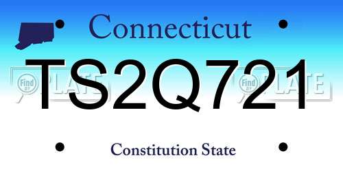 TS2Q721 Connecticut License Plate