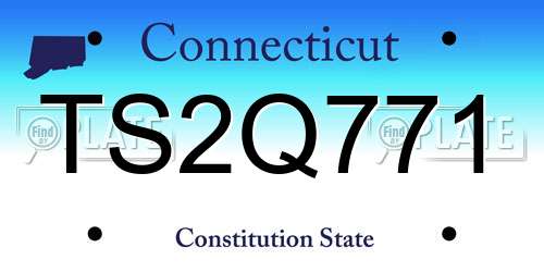 TS2Q771 Connecticut License Plate