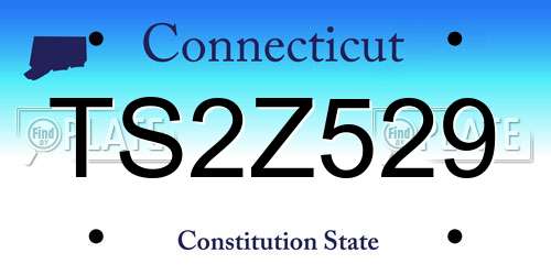 TS2Z529 Connecticut License Plate