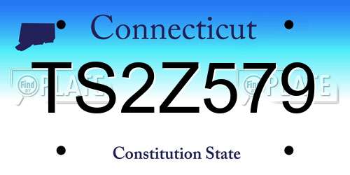TS2Z579 Connecticut License Plate