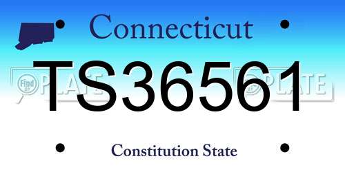 TS36561 Connecticut License Plate