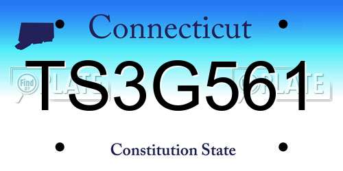 TS3G561 Connecticut License Plate