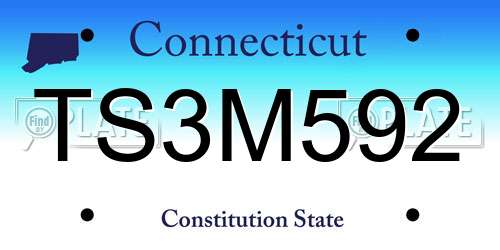 TS3M592 Connecticut License Plate