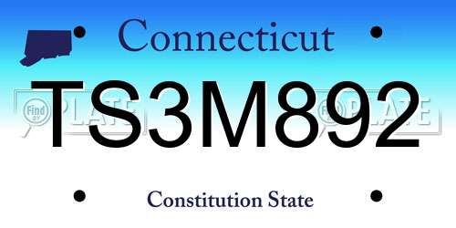 TS3M892 Connecticut License Plate