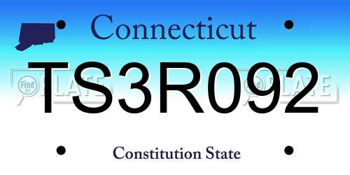 TS3R092 Connecticut License Plate