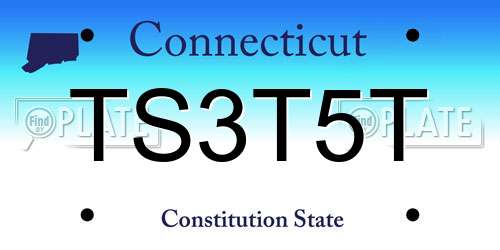 TS3T5T Connecticut License Plate