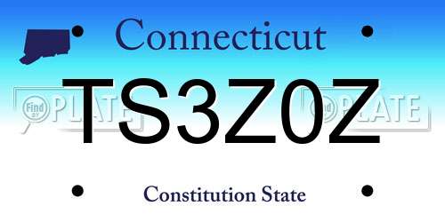 TS3Z0Z Connecticut License Plate