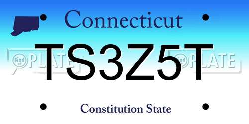 TS3Z5T Connecticut License Plate