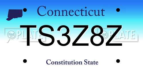 TS3Z8Z Connecticut License Plate