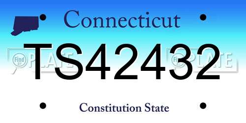 TS42432 Connecticut License Plate