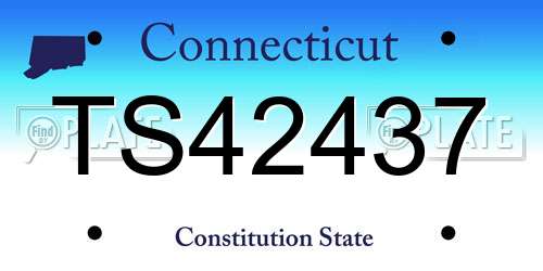 TS42437 Connecticut License Plate