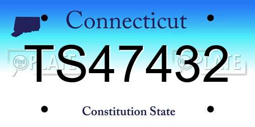 TS47432 Connecticut License Plate