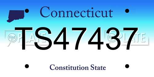 TS47437 Connecticut License Plate