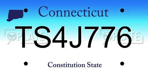 TS4J776 Connecticut License Plate