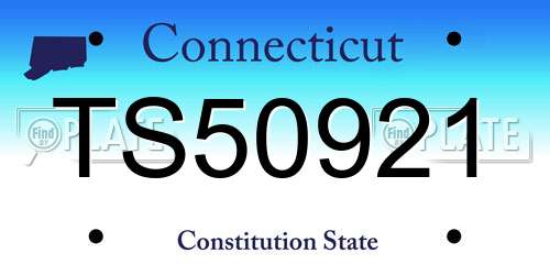 TS50921 Connecticut License Plate