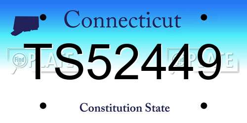 TS52449 Connecticut License Plate