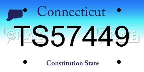 TS57449 Connecticut License Plate